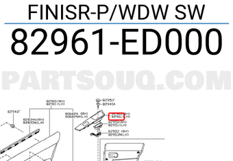 Nissan 82961ED000 FINISR-P/WDW SW
