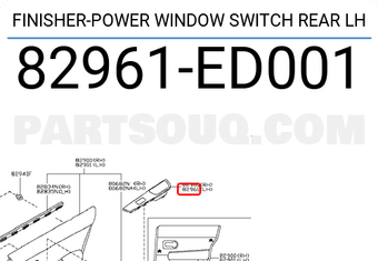 Nissan 82961ED001 FINISHER-POWER WINDOW SWITCH REAR LH