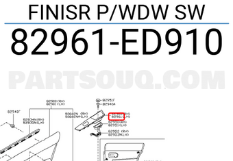 Nissan 82961ED910 FINISR P/WDW SW