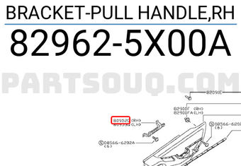 Nissan 829625X00A BRACKET-PULL HANDLE,RH