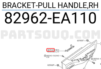 Nissan 82962EA110 BRACKET-PULL HANDLE,RH