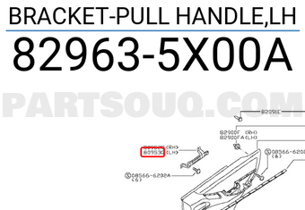 Nissan 829635X00A BRACKET-PULL HANDLE,LH