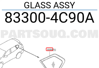 Nissan 833004C90A GLASS ASSY