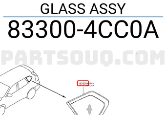 Nissan 833004CC0A GLASS ASSY
