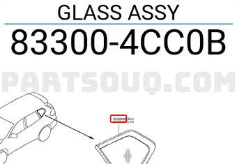 Nissan 833004CC0B GLASS ASSY