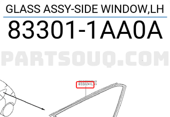 Nissan 833011AA0A GLASS ASSY-SIDE WINDOW,LH