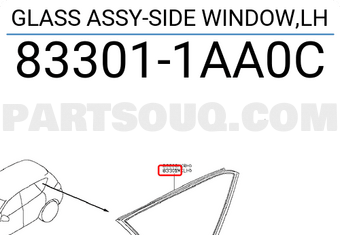 Nissan 833011AA0C GLASS ASSY-SIDE WINDOW,LH