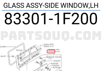 Nissan 833011F200 GLASS ASSY-SIDE WINDOW,LH