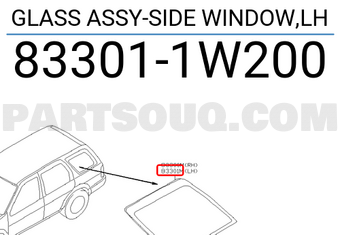 Nissan 833011W200 GLASS ASSY-SIDE WINDOW,LH