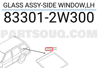 Nissan 833012W300 GLASS ASSY-SIDE WINDOW,LH