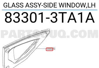 Nissan 833013TA1A GLASS ASSY-SIDE WINDOW,LH