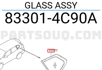 Nissan 833014C90A GLASS ASSY