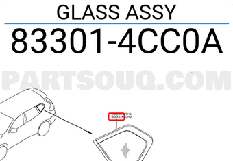 Nissan 833014CC0A GLASS ASSY