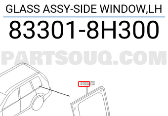 Nissan 833018H300 GLASS ASSY-SIDE WINDOW,LH