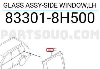 Nissan 833018H500 GLASS ASSY-SIDE WINDOW,LH