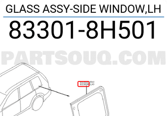 Nissan 833018H501 GLASS ASSY-SIDE WINDOW,LH