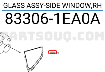 Nissan 833061EA0A GLASS ASSY-SIDE WINDOW,RH