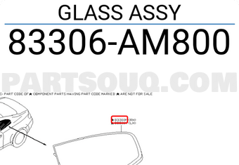 Nissan 83306AM800 GLASS ASSY