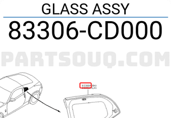 Nissan 83306CD000 GLASS ASSY
