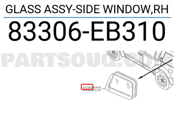 Nissan 83306EB310 GLASS ASSY-SIDE WINDOW,RH