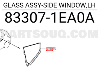 Nissan 833071EA0A GLASS ASSY-SIDE WINDOW,LH
