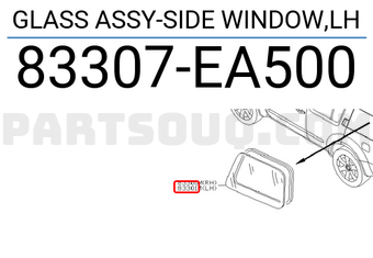 Nissan 83307EA500 GLASS ASSY-SIDE WINDOW,LH
