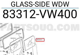 Nissan 83312VW400 GLASS-SIDE WDW