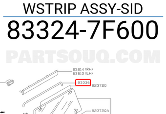 Nissan 833247F600 WSTRIP ASSY-SID