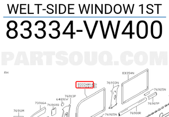 Nissan 83334VW400 WELT-SIDE WINDOW 1ST