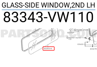 Nissan 83343VW110 GLASS-SIDE WINDOW,2ND LH
