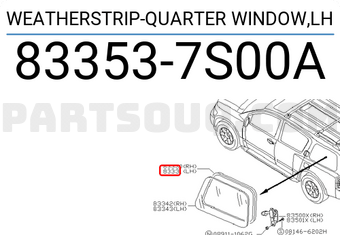 Nissan 833537S00A WEATHERSTRIP-QUARTER WINDOW,LH