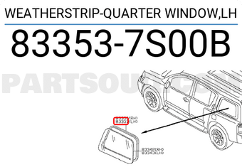 Nissan 833537S00B WEATHERSTRIP-QUARTER WINDOW,LH