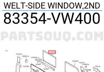 Nissan 83354VW400 WELT-SIDE WINDOW,2ND