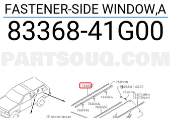Nissan 8336841G00 FASTENER-SIDE WINDOW,A