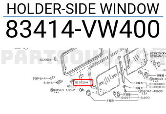 Nissan 83414VW400 HOLDER-SIDE WINDOW