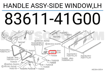 Nissan 8361141G00 HANDLE ASSY-SIDE WINDOW,LH