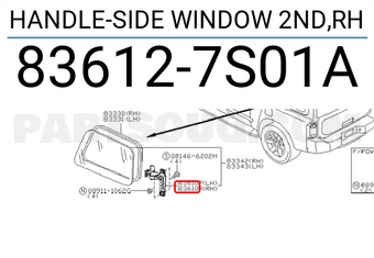 Nissan 836127S01A HANDLE-SIDE WINDOW 2ND,RH