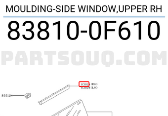 Nissan 838100F610 MOULDING-SIDE WINDOW,UPPER RH