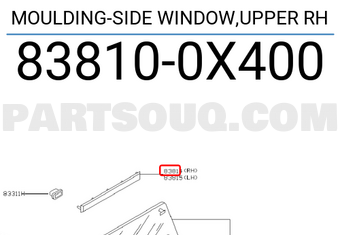Nissan 838100X400 MOULDING-SIDE WINDOW,UPPER RH