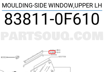 Nissan 838110F610 MOULDING-SIDE WINDOW,UPPER LH