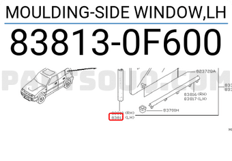 Nissan 838130F600 MOULDING-SIDE WINDOW,LH