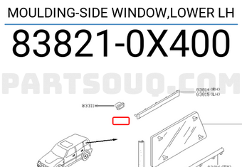 Nissan 838210X400 MOULDING-SIDE WINDOW,LOWER LH
