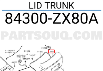 Nissan 84300ZX80A LID TRUNK