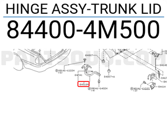 Nissan 844004M500 HINGE ASSY-TRUNK LID