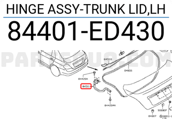 Nissan 84401ED430 HINGE ASSY-TRUNK LID,LH