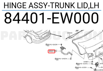 Nissan 84401EW000 HINGE ASSY-TRUNK LID,LH