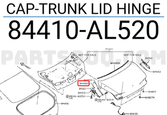 Nissan 84410AL520 CAP-TRUNK LID HINGE