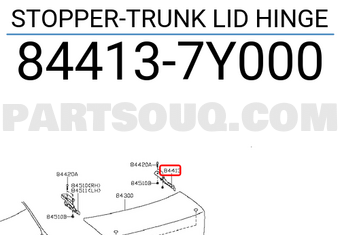 Nissan 844137Y000 STOPPER-TRUNK LID HINGE