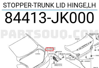 Nissan 84413JK000 STOPPER-TRUNK LID HINGE,LH