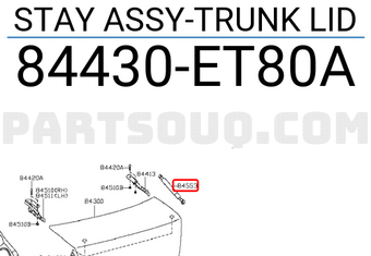 Nissan 84430ET80A STAY ASSY-TRUNK LID